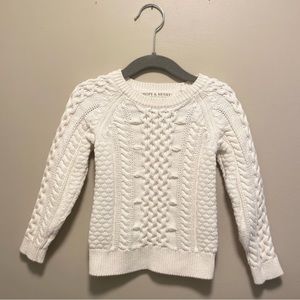 Hope & Henry White Cream Cableknit Sweater - Size 3T